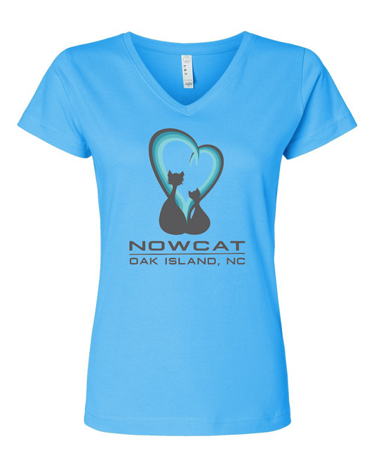 Premium Womens Nowcat V-Neck T-Shirt